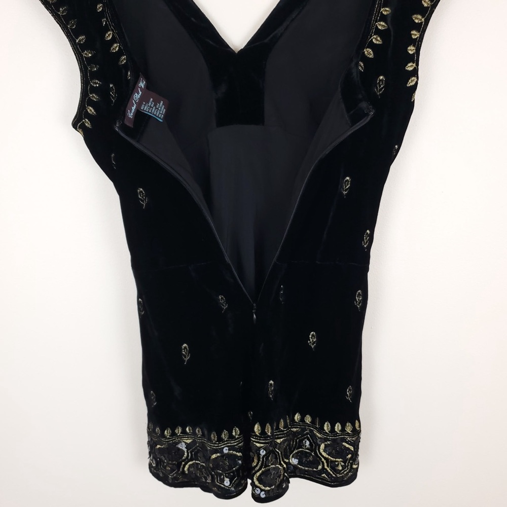 Central Park West Black Velvet Embroidered Top - Picture 8 of 8
